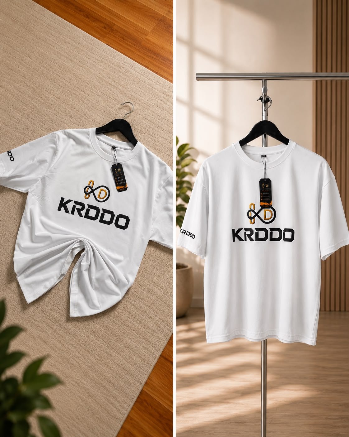 White Round Crew Neck T-shirt